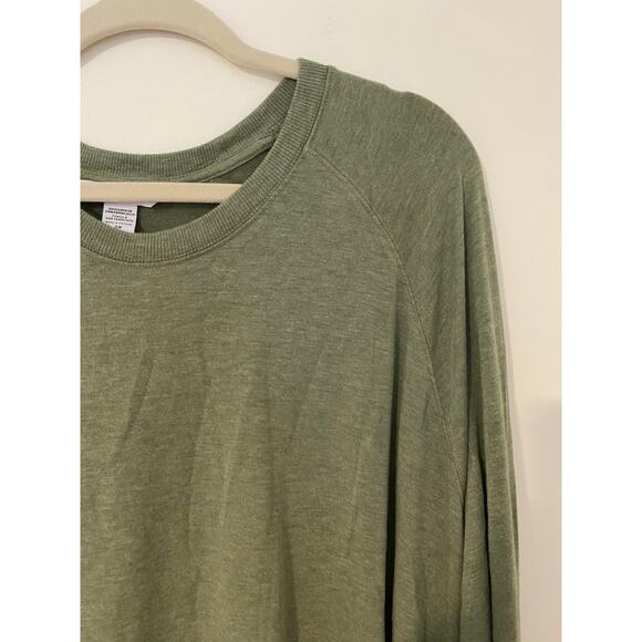 Athleta Mindset Sweatshirt 2X $69 Super Soft Comfortable Long Sleeve Top Green - Picture 2 of 7